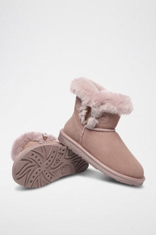 Botines de nobuk forrados Robin - Rosa
