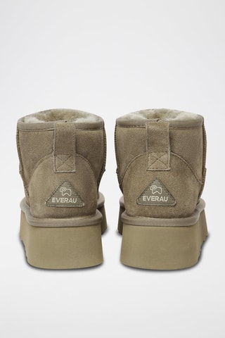 Botines de nobuk forrados con plataforma Heron - Gris