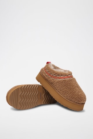 Zuecos forrados con plataforma Lewin - Marrón