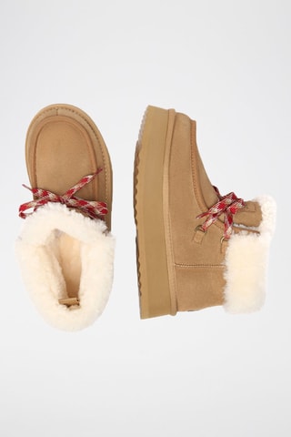 Botines forrados de nobuk con plataforma Lapwing - Marrón