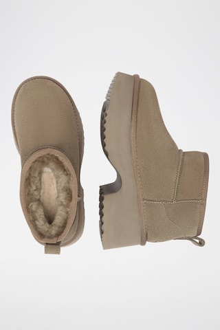 Botines forrados de nobuk con plataforma Nicobar - Topo