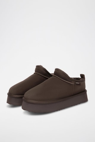 Botines forrados de nobuk con plataforma Classic - Marrón