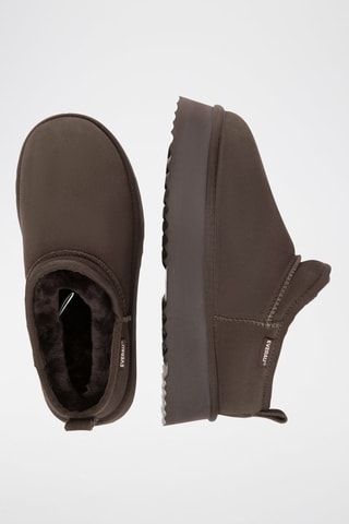 Botines forrados de nobuk con plataforma Classic - Marrón