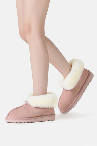 Botines de nobuk forrados Owl - Rosa