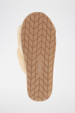 Sandalias de pelo ovino forradas Dove - Beige