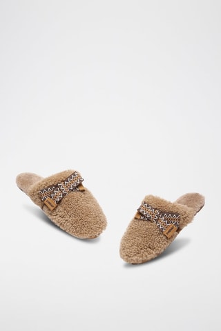 Zuecos forrados de piel ovina Moorhen - Marrón