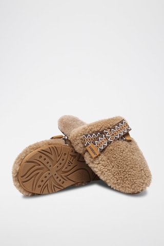 Zuecos forrados de piel ovina Moorhen - Marrón