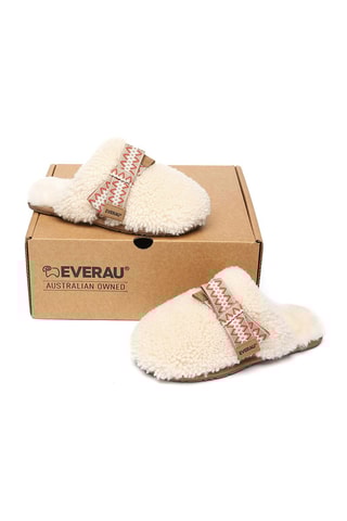 Zuecos forrados de piel ovina Moorhen - Beige