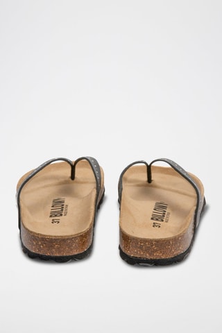 Tongs en cuir - Noir