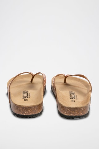 Tongs en cuir - Camel