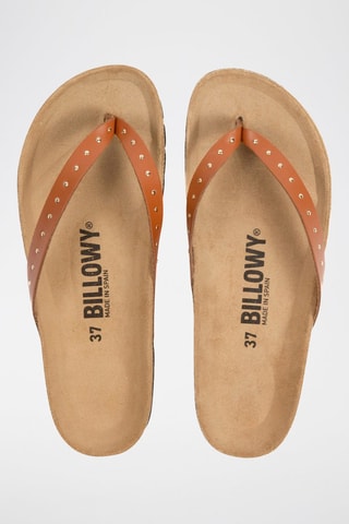 Tongs en cuir - Camel