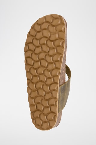 Tongs en cuir - Kaki