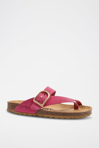 Sandales en nubuck - Fuchsia