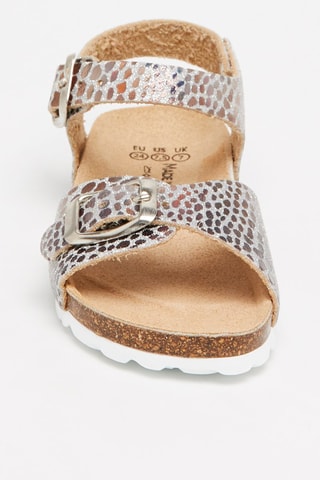 Sandales - Argenté et marron foncé