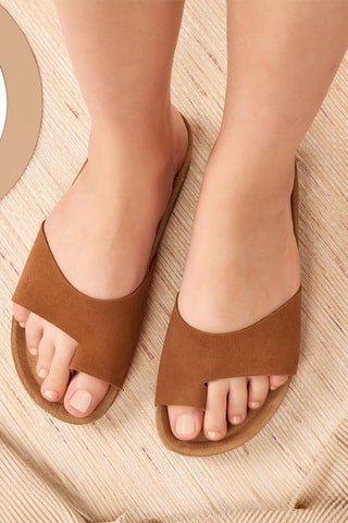 Sandales en nubuck - Camel