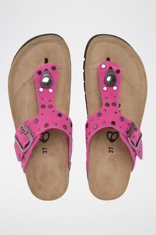 Sandales en nubuck - Fuchsia