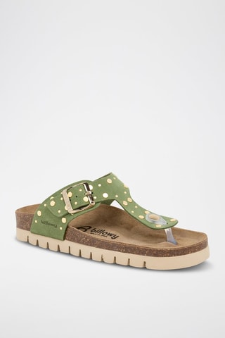 Sandales en nubuck - Vert foncé