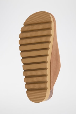 Sabots à plateforme en cuir - Beige