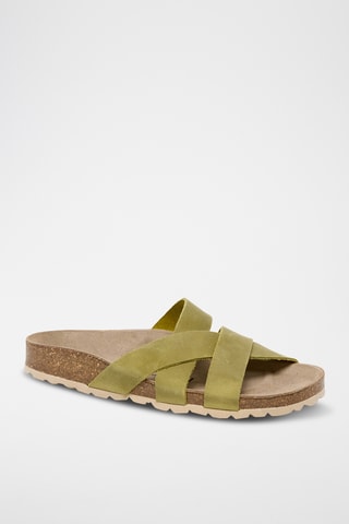 Mules en cuir - Vert