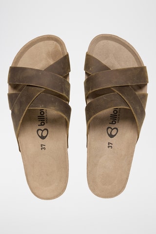 Mules en cuir - Kaki