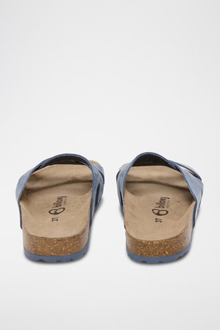 Mules en cuir - Bleu