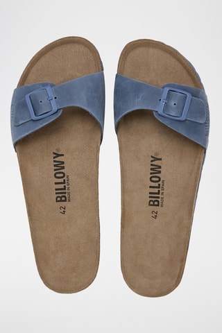 Mules en cuir - Bleu