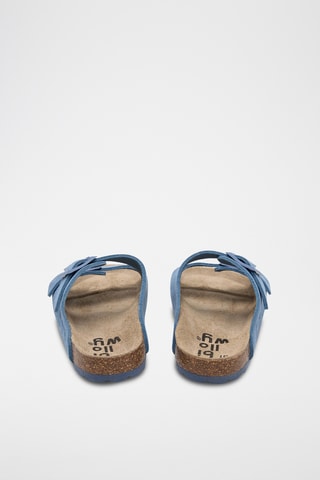 Mules en cuir - Bleu