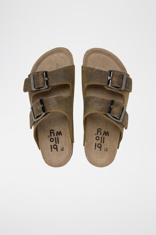 Mules en cuir - Kaki