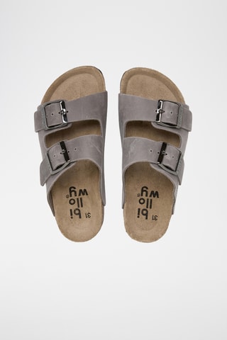 Mules en cuir - Gris