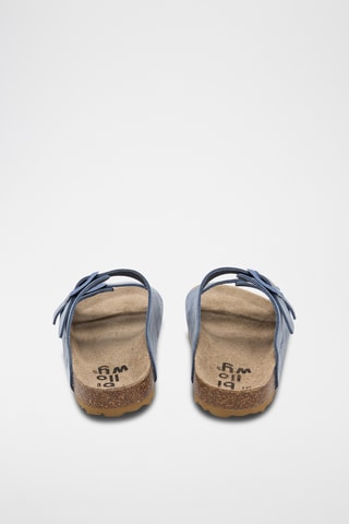 Mules en cuir - Bleu