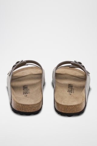 Mules en cuir - Gris