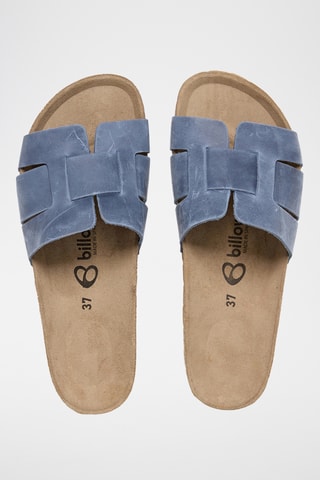 Mules en cuir - Bleu