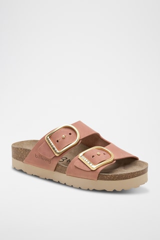 Mules plateformes en cuir - Rose