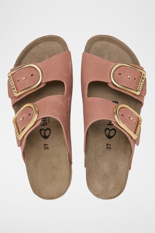 Mules plateformes en cuir - Rose