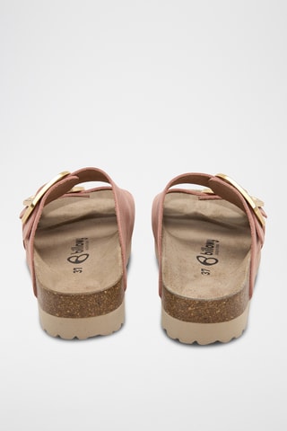 Mules plateformes en cuir - Rose