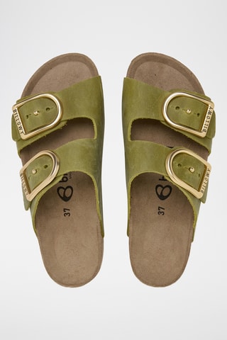 Mules plateformes en cuir - Vert