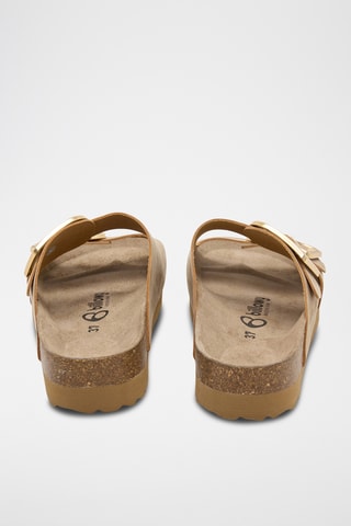 Mules plateformes en cuir - Camel