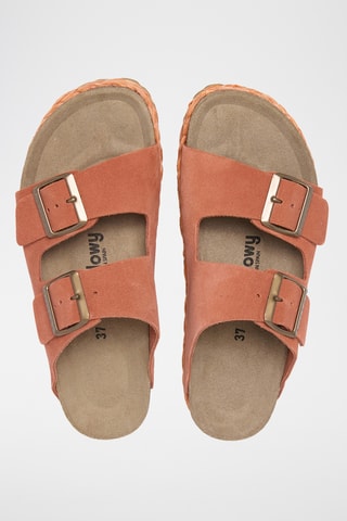 Mules plateformes en nubuck - Orange