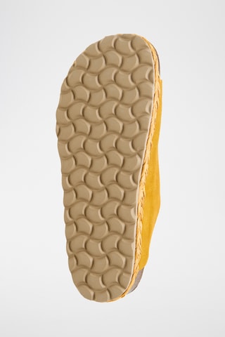 Mules plateformes en nubuck - Jaune