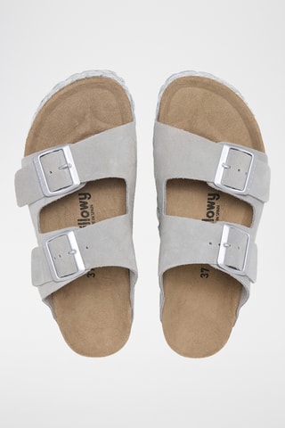 Mules plateformes en nubuck - Gris