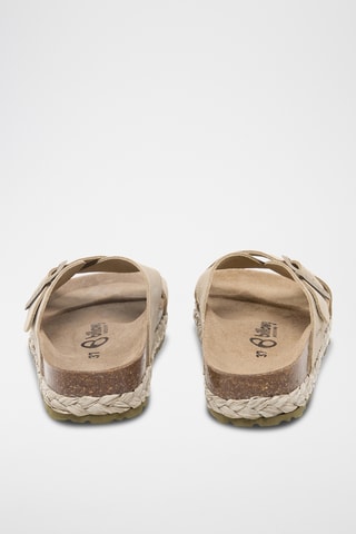 Mules plateformes en nubuck - Kaki