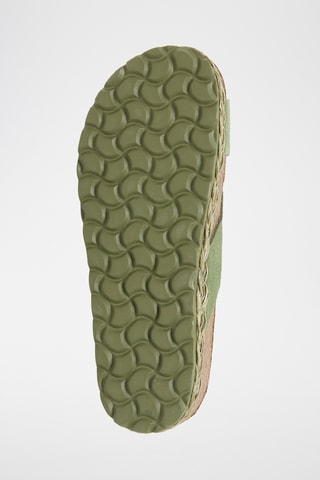 Mules plateformes en nubuck - Vert