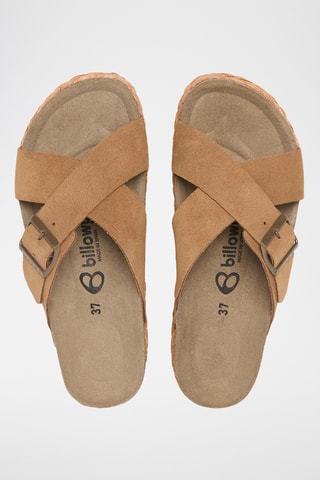 Mules plateformes en nubuck - Marron