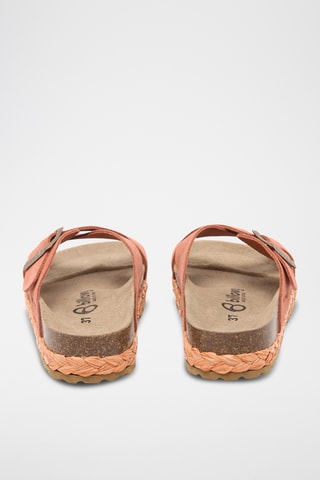 Mules plateformes en nubuck - Orange