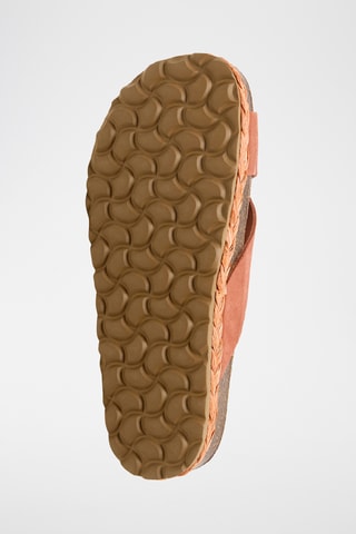 Mules plateformes en nubuck - Orange