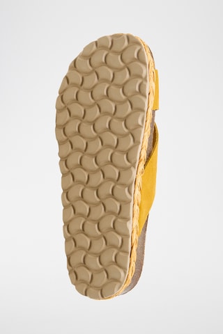 Mules plateformes en nubuck - Jaune