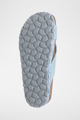 Mules plateformes en nubuck - Bleu clair