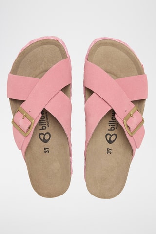 Mules plateformes en nubuck - Rose