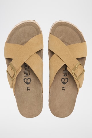 Mules plateformes en nubuck - Camel