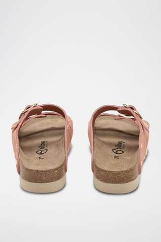 Mules plateformes en nubuck - Saumon